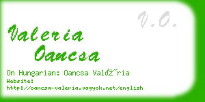 valeria oancsa business card